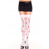  White Opaque thigh-hi with blood d..