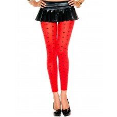 Opaque Red with Black Polka Dot Leggings